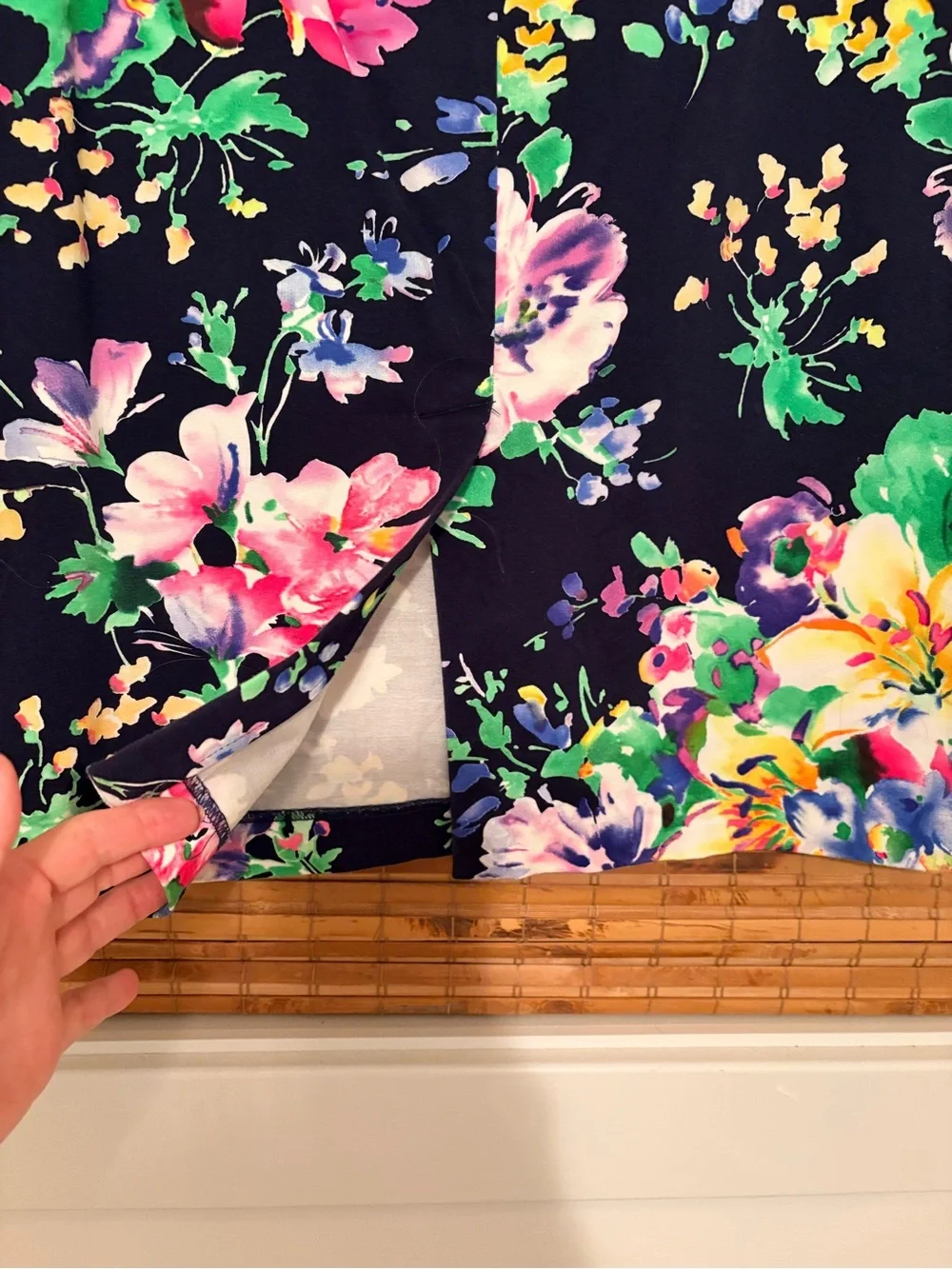Ralph Lauren Black Floral Pencil Skirt